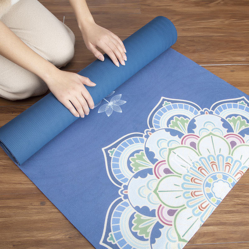 Yoga Mat - Suede Printed TPE Double